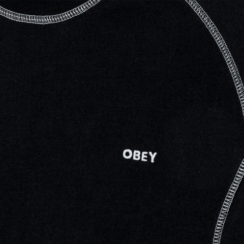 Aaron contrast stitch long sleeve - Black