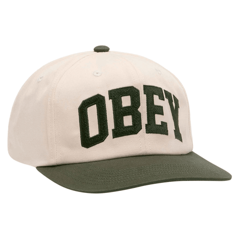 Collegiate 6 panel strapback - Cedar / Unbleached