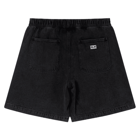 Easy denim shorts - Washed black