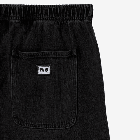Easy denim shorts - Washed black