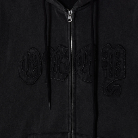 Gothic zip hoodie - Dusty black limo