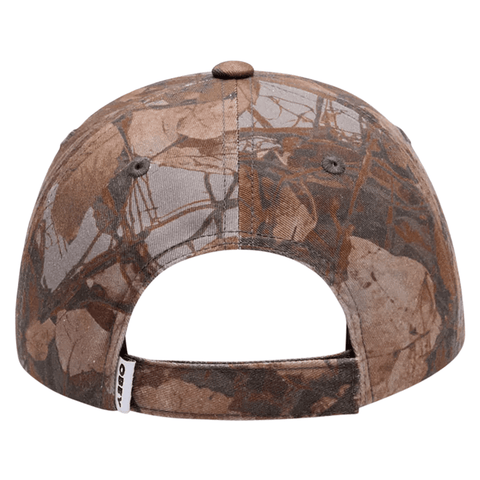 Outline pigment 6 panel velcro back hat - Fence camo