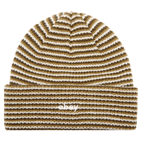 Parker striped beanie - Moss green