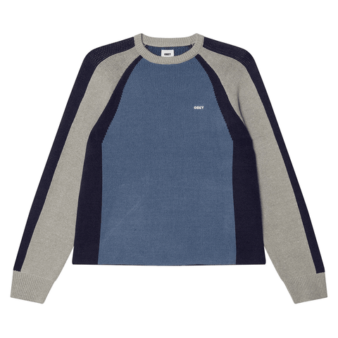 Raglan crewneck sweater - Dull blue