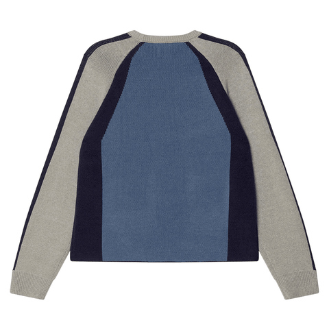 Raglan crewneck sweater - Dull blue