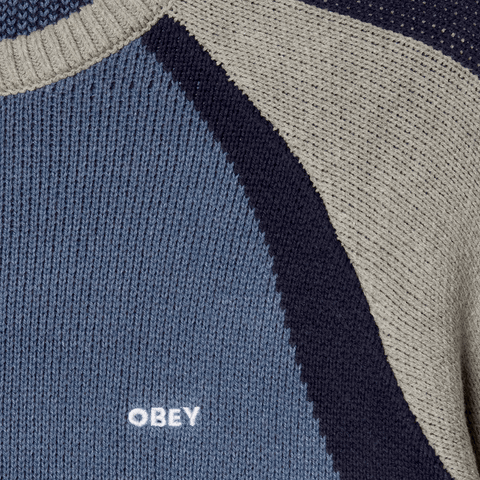 Raglan crewneck sweater - Dull blue