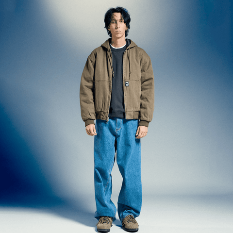 Randy hooded zip up jacket - Wren faded wash