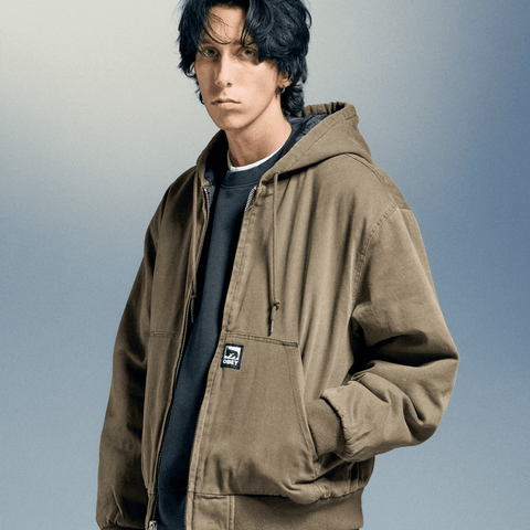 Randy hooded zip up jacket - Wren faded wash