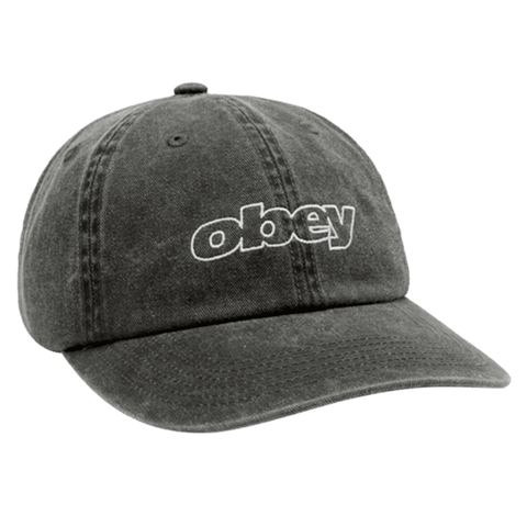 Slanted 6 panel strapback hat - Pigment black