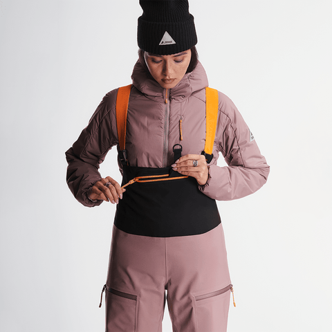 MTN-X Cliff 3L women's bib pants - Light plum