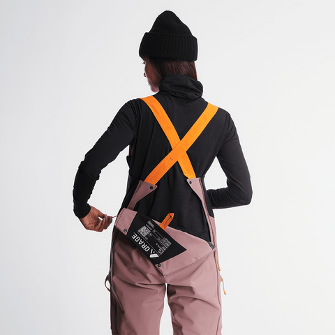 MTN-X Cliff 3L women's bib pants - Light plum