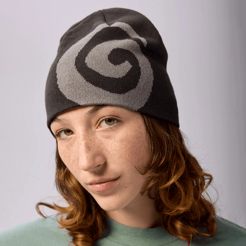 Swirl merino beanie - Black