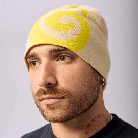 Swirl merino beanie - Citron