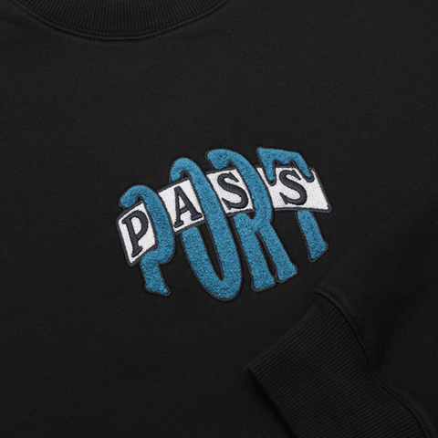 Bulb logo chenille crewneck - Black