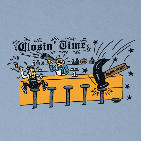 Closing time t-shirt - Washed out blue