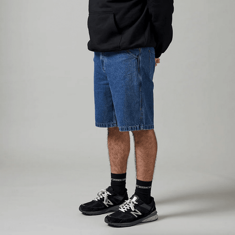 Workers club denim shorts - Washed dark indigo