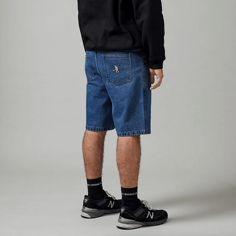 Workers club denim shorts - Washed dark indigo