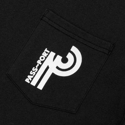 Long con pocket t-shirt - Black