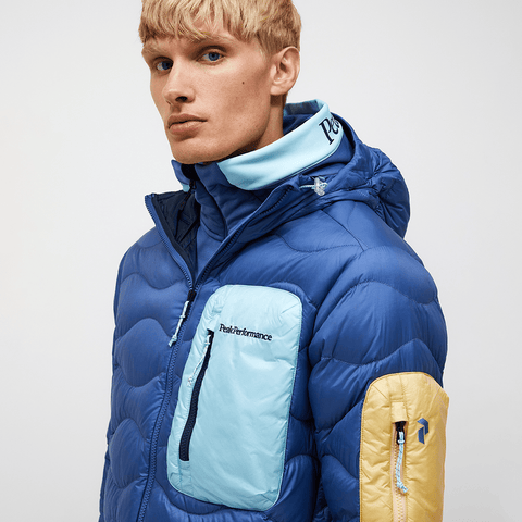 Helium utility down hooded jacket - Summit sky / Snowmelt
