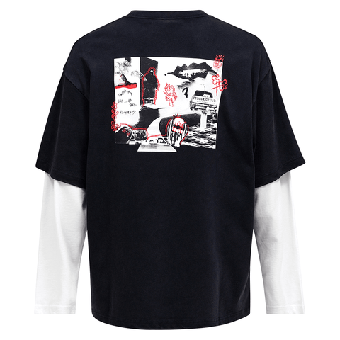 Max double layer long sleeve - Black / Off white