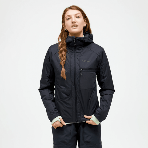 Freelight reversible insulated hooded women's jacket - Black
