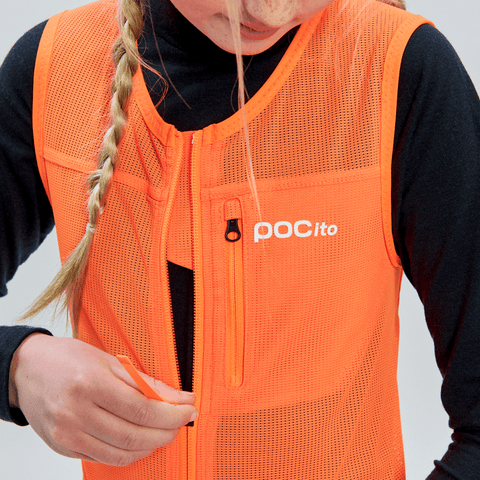 POCito VPD air vest kids' back protector - Fluorescent orange