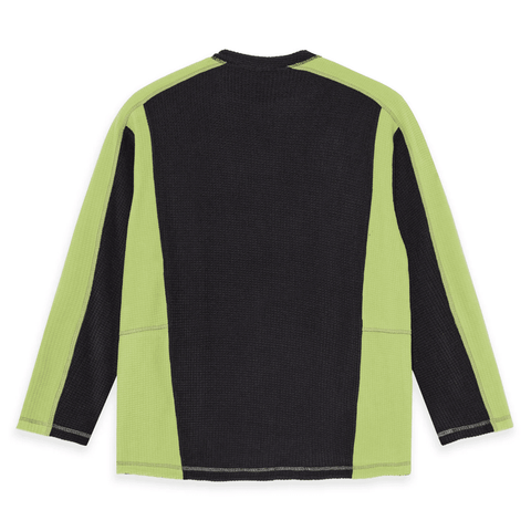 Grid fleece sweater - Black / Chartreuse