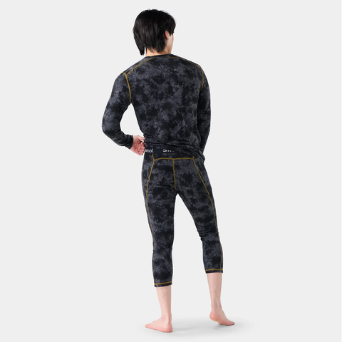 Classic thermal baselayer ¾ bottom - Black tie dye / Honey gold
