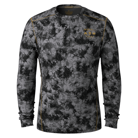 Classic thermal merino baselayer top - Black tie dye / Honey gold