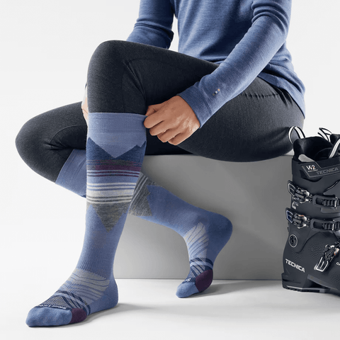 Targeted cushion pattern women's ski socks - Nightfall blue