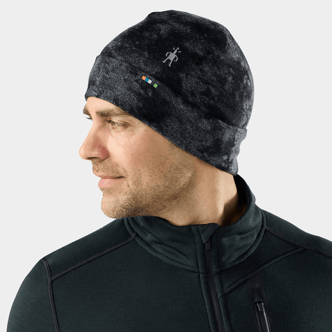 Thermal merino reversible cuffed beanie - Black tie dye