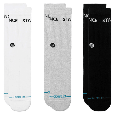 Origin socks 3 pack - Black / Heather grey / White