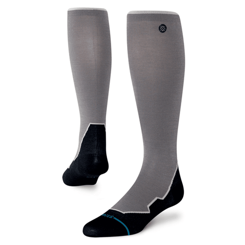 Contrast seam UL wool ski socks - Dark grey