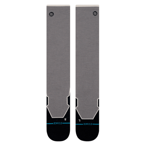 Contrast seam UL wool ski socks - Dark grey