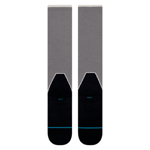 Contrast seam UL wool ski socks - Dark grey