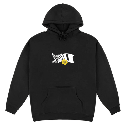 Floral warp hoodie - Black