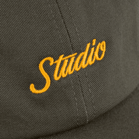 Small script 6 panel hat - Olive