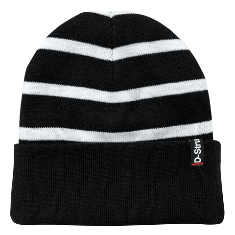 Tack striped beanie - Black / White