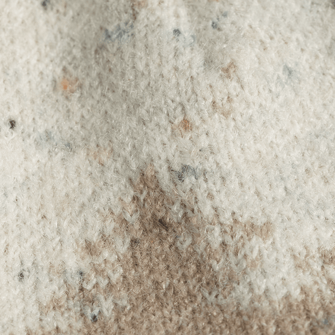 Cabin mountainscape beanie - Mushroom grey / White dune