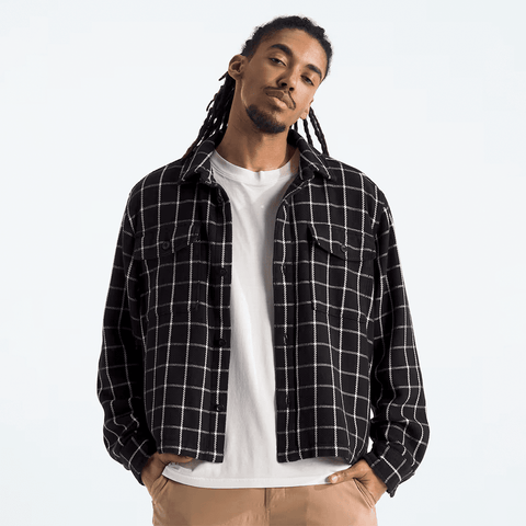 Valley twill utility shacket - TNF black grid