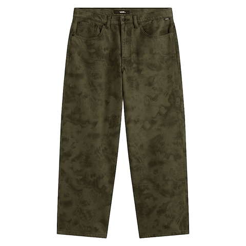 Check-5 denim baggy pants - Mossy olive green / Obsidian fern green
