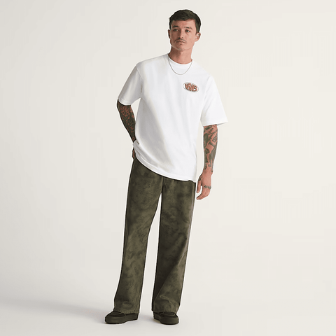 Check-5 denim baggy pants - Mossy olive green / Obsidian fern green
