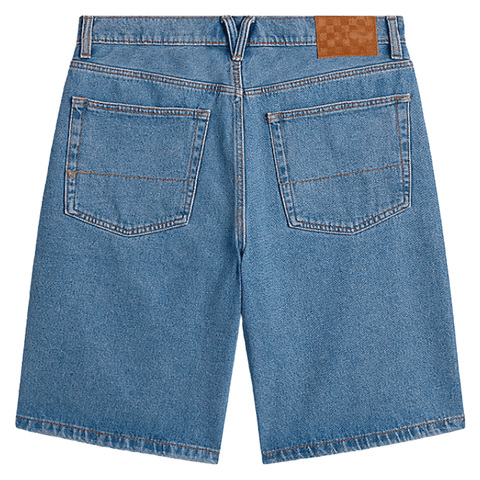 Check-5 baggy denim shorts - Stonewash blue