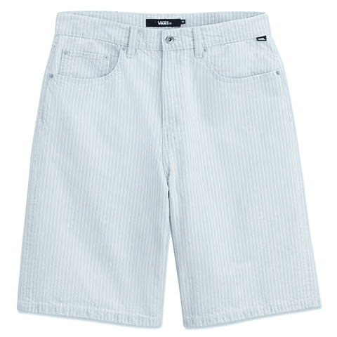 Check-5 baggy denim shorts - Ice stripe blue