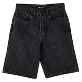 Check-5 baggy denim shorts - Washed black