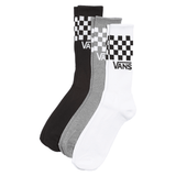 Classic check crew socks 3 pack - Black / Grey / White