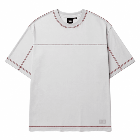 Contrast stitch loose t-shirt - Ash heather