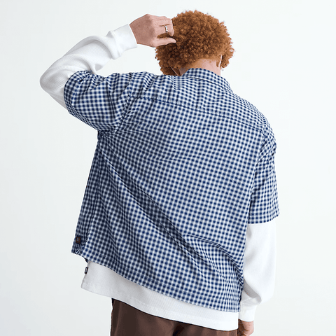 Larkspur mini plaid shirt - Deep indigo