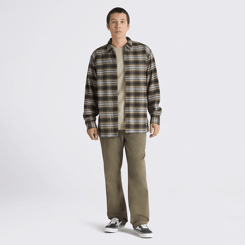 Montwood zip flannel shirt - Black / Sepia – D-STRUCTURE Montwood zip flannel shirt - Black / Sepia – D-STRUCTURE