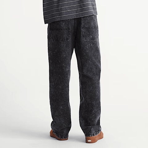 Rowan double knee denim pants - Stonewash black